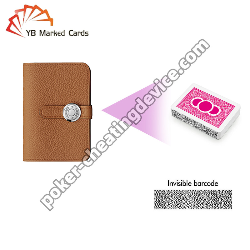 ระยะทาง 100 ซม. อุปกรณ์โกง Spy กระเป๋าสตางค์หนังที่ทำเครื่องหมายการ์ดเล่นกล้องสแกนเนอร์