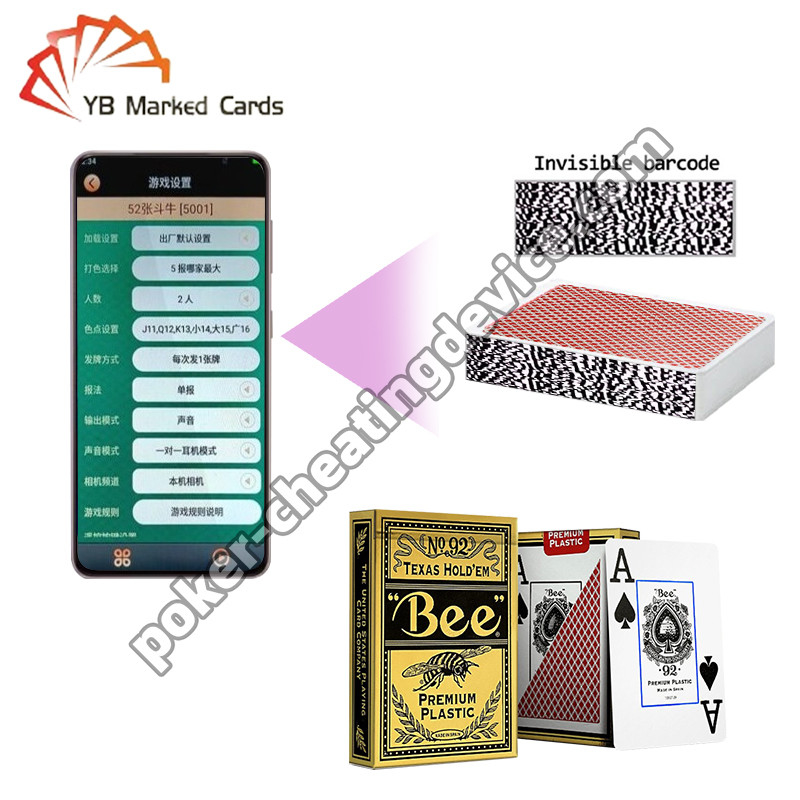 Bee Entertainment แบรคโค้ดพิเศษ แผ่นไพ่ที่ติดป้าย แผ่นพลาสติก ไพ่กว้างเท็กซัสโฮลเดม
