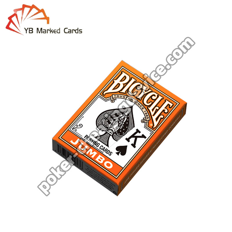 BICYCLE การ์ดบาร์โค้ดที่มีเครื่องหมาย คลาสสิค สีสันเท็กซัส Hold'em การ์ดสีสันส้ม
