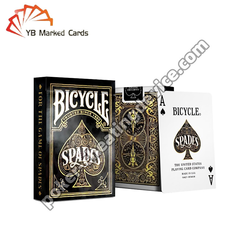 จักรยานมีเครื่องหมายการ์ด Deck สนุกสนานคลาสสิก Spades สําหรับแอนกประสงค์สีอินฟราเรด