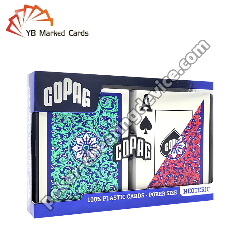 Copag แม็คโป๊กเกอร์ เด็ค สีเขียว / สีแดง เซ็ทเด็คคู่ สําหรับเลนส์ติดต่อผู้อ่าน