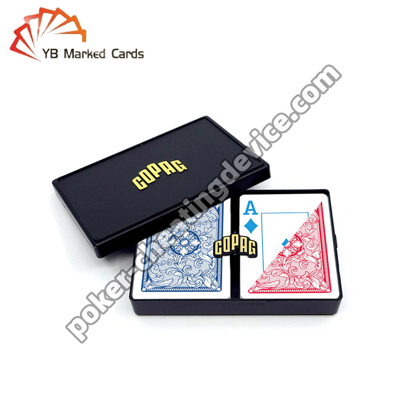 Copag Legacy 4 สี 100% บาร์โค้ดพลาสติก Cheat Decks สีฟ้า / สีแดง Double Deck