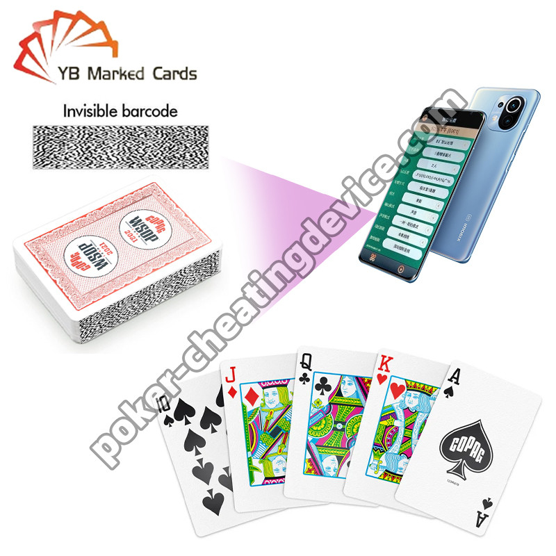โคป๊ก 2021 WSOP 100% พลาสติก ยูวีบาร์โค้ด มีเครื่องหมายการเล่นไพ่เดคเดียว สีแดง