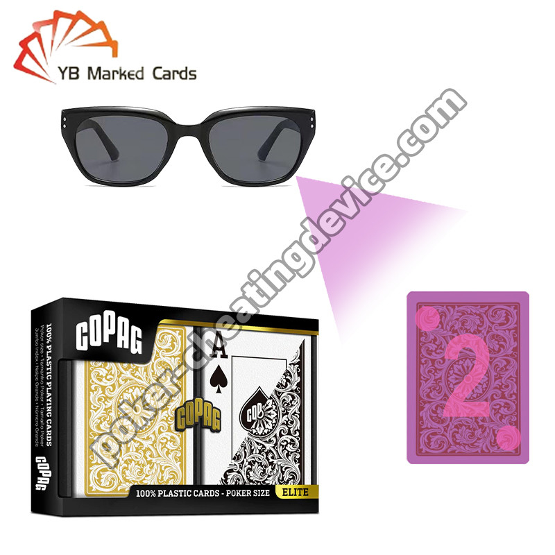 Copag 1546 100% พลาสติก ไม่เห็นจากอินฟราเรด การ์ดติดป้าย สีดํา / ทองชุดพาน