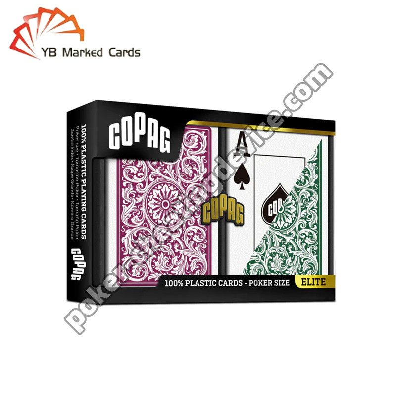 ไพ่ Copag 1546 ที่มีบาร์โค้ด Jumbo Index Burgundy / Green Double Deck Set