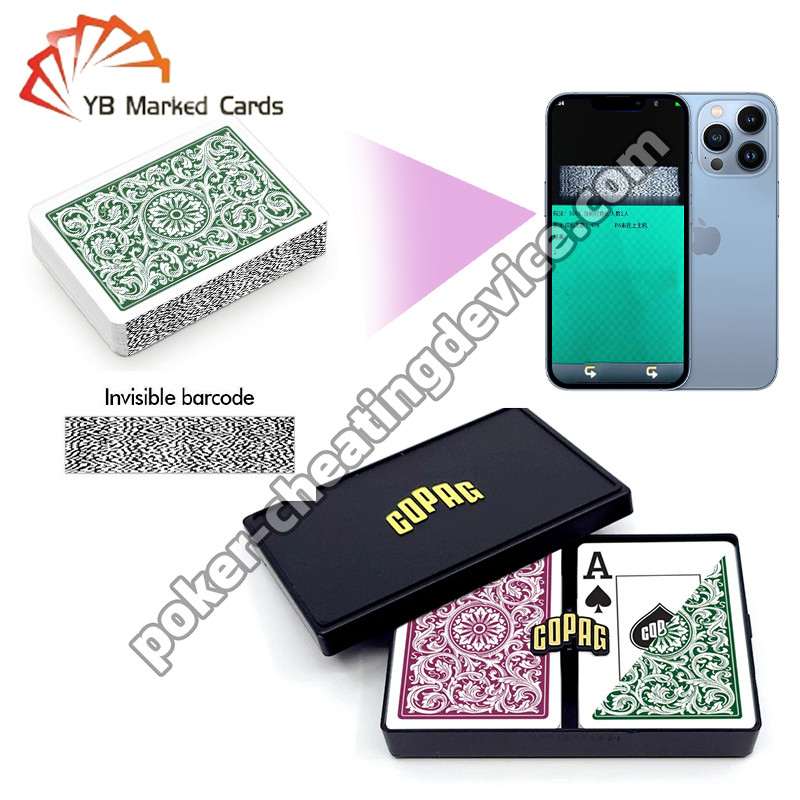 ไพ่ Copag 1546 ที่มีบาร์โค้ด Jumbo Index Burgundy / Green Double Deck Set