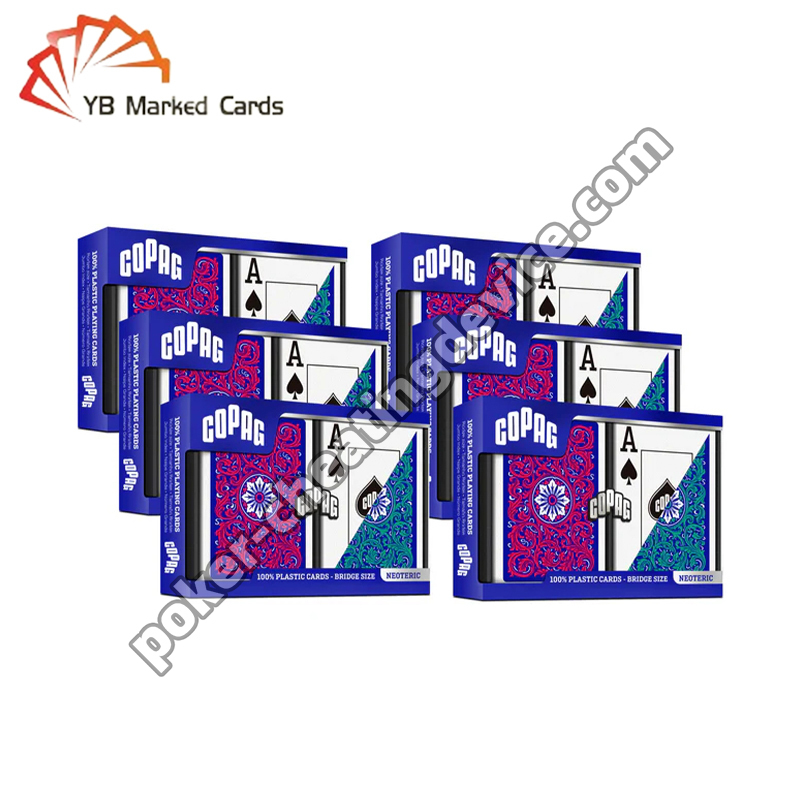 Copag Neoteric แบรคโค้ดที่มีเครื่องหมาย Jumbo Index สีเขียว/แดง Double Deck Set