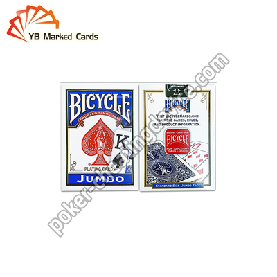 Jumbo Infrared Sensor ไพ่สปอต UV Waterproof Blue Red Bicycle Cards