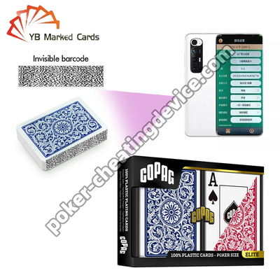Copag 1546 100% พลาสติก โป๊กเกอร์บาร์โค้ด แบรคเด็ค สีฟ้า / สีแดง