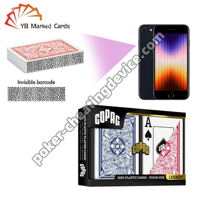 พลาสติก Copag Legacy การ์ดบาร์โค้ดที่ระบุ Jumbo Index Red / Blue Double Deck Set