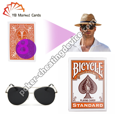 ไพ่โป๊กเกอร์ทำเครื่องหมายเรืองแสง Bicycle พร้อมหมึกที่มองไม่เห็นด้วยรังสีอินฟราเรด