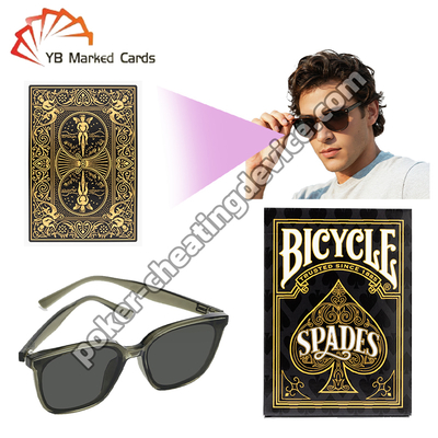 ไพ่โป๊กเกอร์ที่ทำเครื่องหมายด้วยหมึกมองไม่เห็น Bicycle Spades พร้อมอินฟราเรด