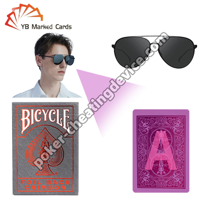 สำรับไพ่โป๊กเกอร์ Bicycle Metalluxe Red Foil ที่ทำเครื่องหมาย IR สำหรับโกง