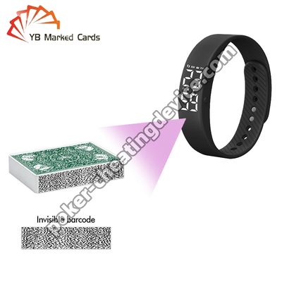สร้อยข้อมือกล้องโกงโป๊กเกอร์ซ่อนสำหรับไพ่ที่มีเครื่องหมายบาร์โค้ด