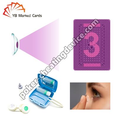 การ์ดโป๊กเกอร์ที่มีเครื่องหมาย เลนส์สัมผัส เพื่อมองผ่านการ์ดเล่น